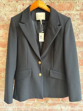 NWT - Maje Valilou Black Blazer with Gold Buttons - Size 38
